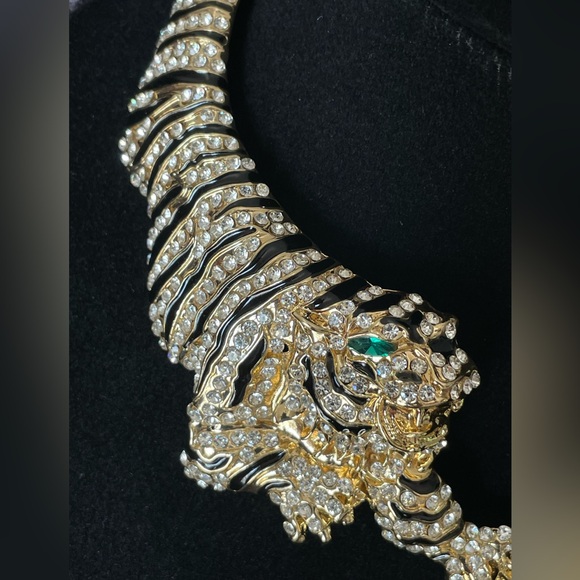 Natasha Crystal & Gold Tiger Necklace - Picture 2 of 5